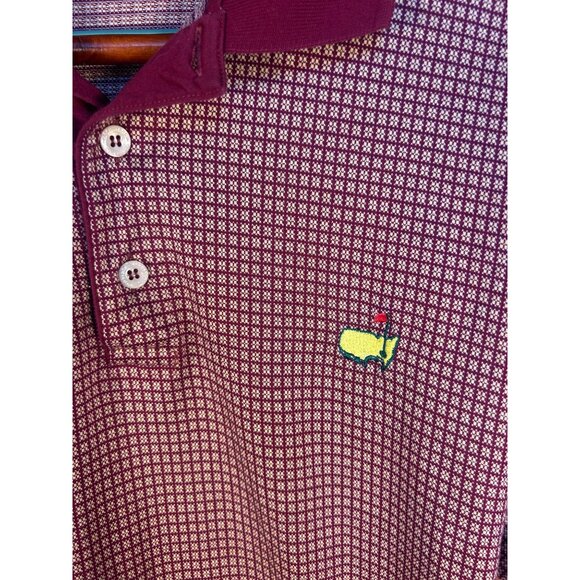 Masters Golf Clubhouse Collection Men's Polo Shirt L Burgundy Masters Golf Logo - Picture 2 of 7